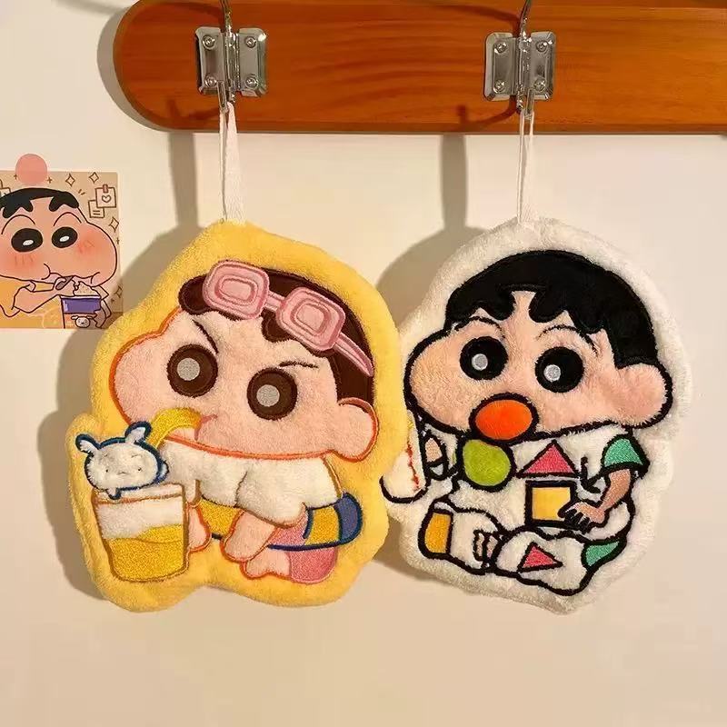 蜡笔小新擦手巾吸水速干加厚厨房挂式抹布珊瑚绒柔软可爱小毛巾|undefined