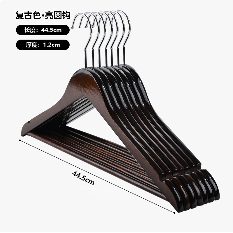 Percha de ropa de madera maciza con clip traje de madera ropa para adultos rack hogar sin costuras antideslizante ropa percha pantalones rack