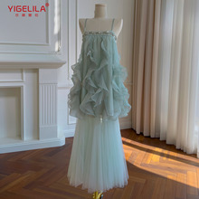 【下单不退换拍前咨询】法式荷叶边飘带吊带裙+半身裙69035+51337