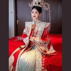 明代風漢服花嫁2025年新作中国風ウェディングドレス龍鳳衣嫁衣鳳冠霞帔秀禾服