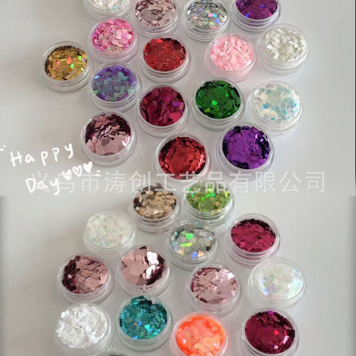 34 DIY solid love peach heart embroidery colorful sequin manicure…