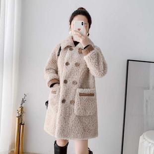 Lamb Wool Outwear Mid-Length Capsulesed Sheep Shear Outwear Imitation Fur One-Piece Outwear Autumn and Winter Lamb Changli