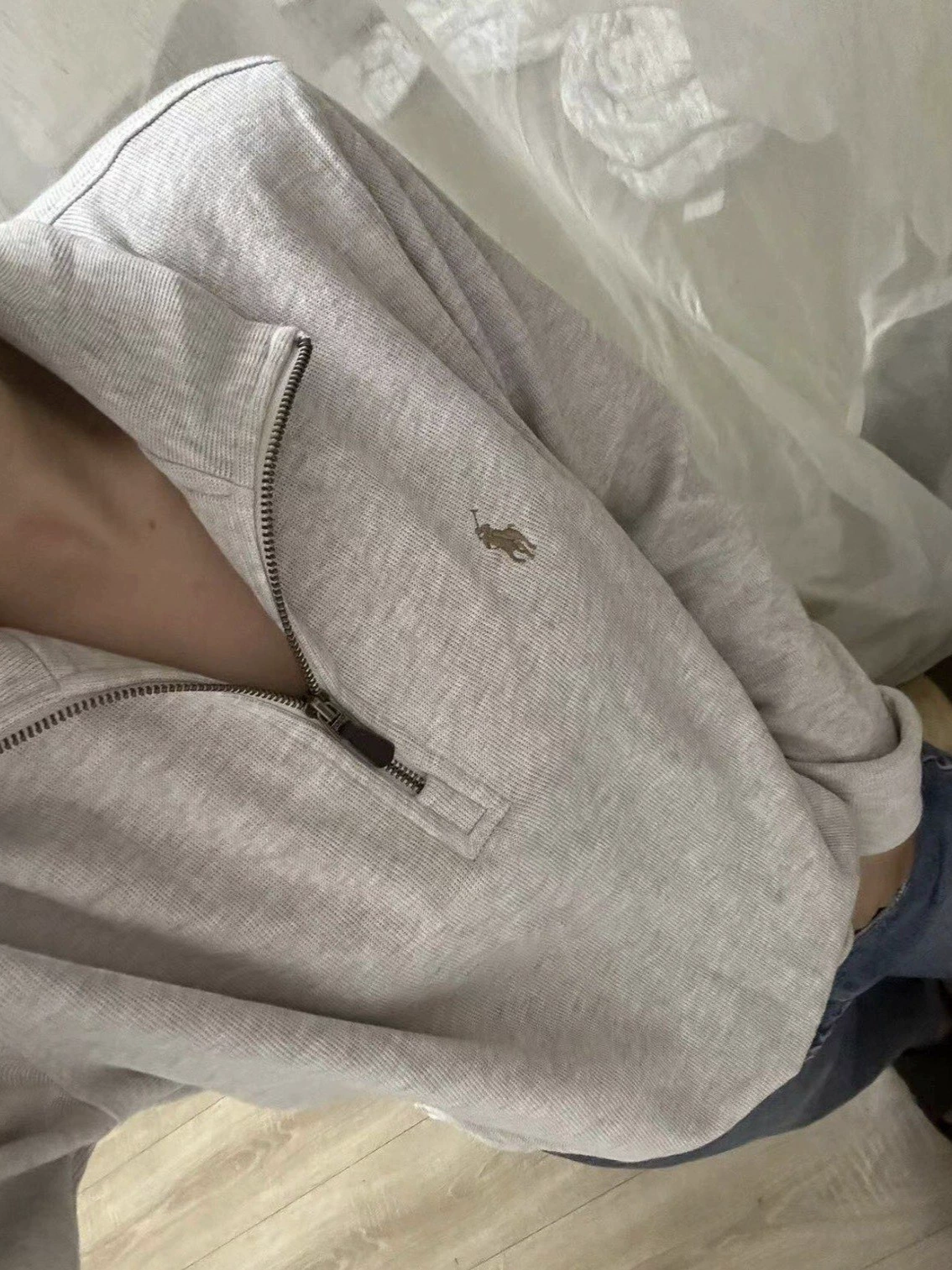 Ralph Lauren, классический конь, поло, цепочка с молнией, толстовка, с вышивкой, с молнией