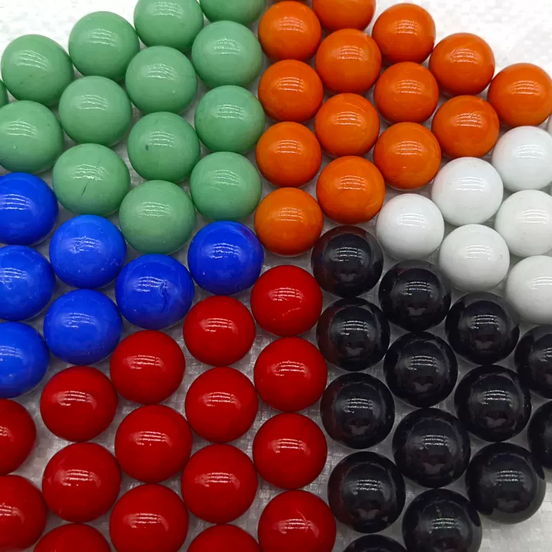 16MM25MM六色奶油瓷色玻璃圆珠游乐场用圆珠弹珠跳棋用弹珠可装袋