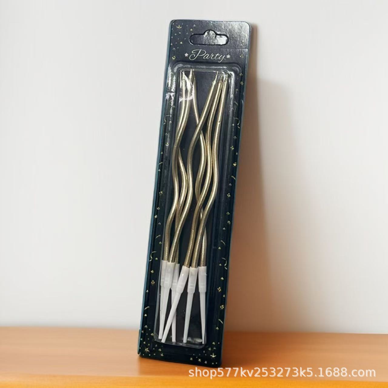 Velas de cumpleaños transfronterizas espirales doradas en forma de torsión productos de decoración de pastel velas de cumpleaños