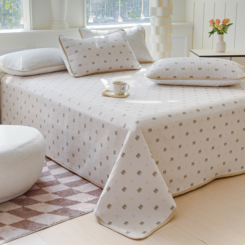 2025 nueva cubierta de cama de tatami de algodón de una sola pieza 2025 nuevo traje de tres piezas de sábanas antideslizantes de algodón universal de cuatro estaciones