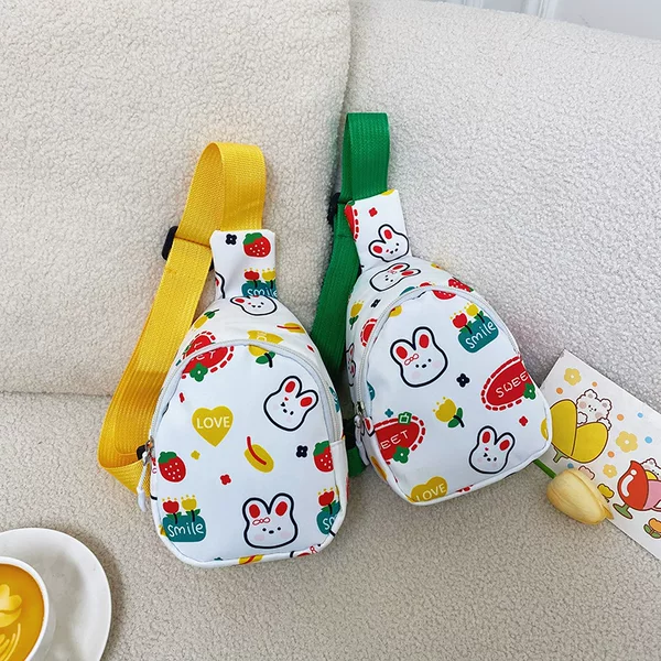 Girl's Heart Rabbit Little Girl's Chest Bag Mini Cute Children's Satchel Ultra Light Baby's Crossbody Bag Children's Coin Purse