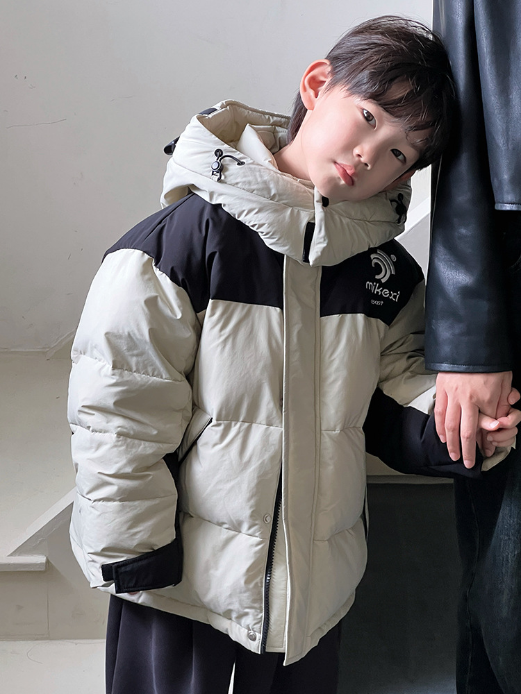 Ropa infantil chaqueta de plumón para niños invierno grueso chaqueta coreana nueva chaqueta encapuchada 90 chaqueta blanca para niños