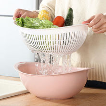 创意厨房沥水篮多功能塑料大小号带滤网洗菜盆双层蔬菜水果洗菜篮