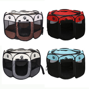 Oxford cloth foldable octagonal tent nest cat and dog delivery room indoor pet cage dog cage pet tent pet fence