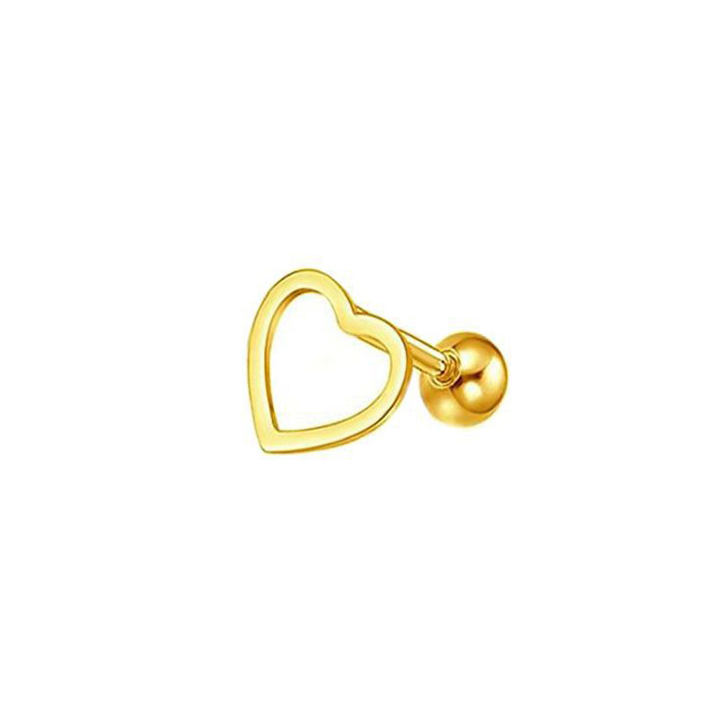Daily Occasion Fashion Heart Shape Stainless Steel Plating Ear Studs 1 Piece