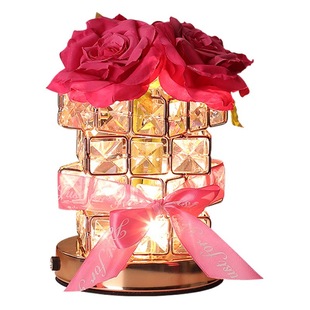 New Valentine's Day gift rose crystal table lamp for girlfriend girlfriend birthday gift bedroom bedside decoration