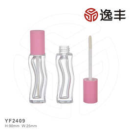 爆款波浪纹异形高透PETG唇彩瓶唇蜜管唇釉管彩妆包材逸丰工厂直销