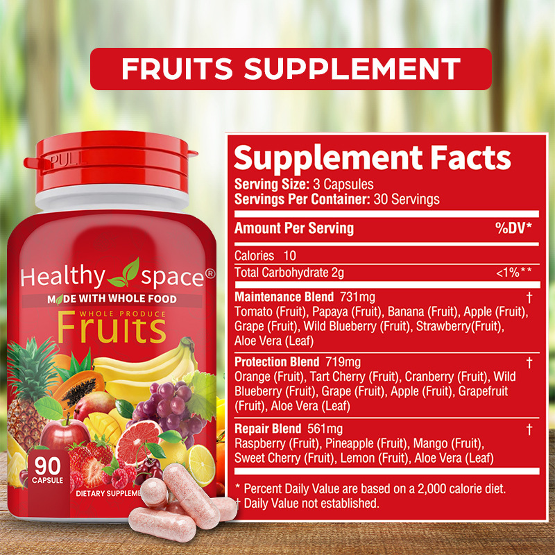 跨境蔬菜水果胶囊套装supplements纤维素capsules膳食补充剂现货|undefined