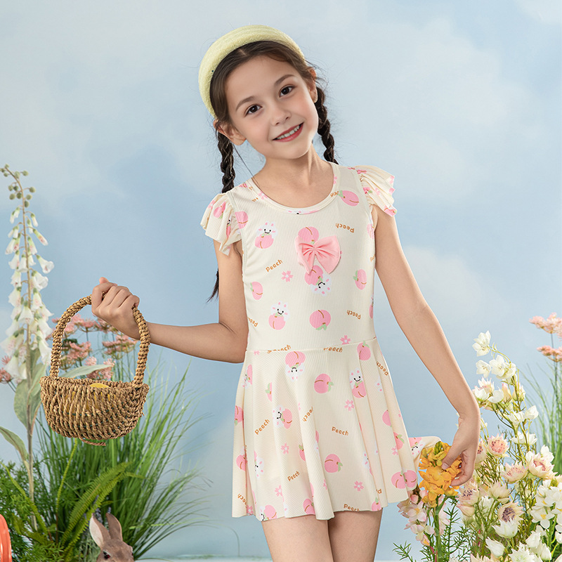 Nuevo traje de baño de verano para niños, niña, niña, niña, niña, bebé, vestido de baño de una pieza, lindo traje de baño