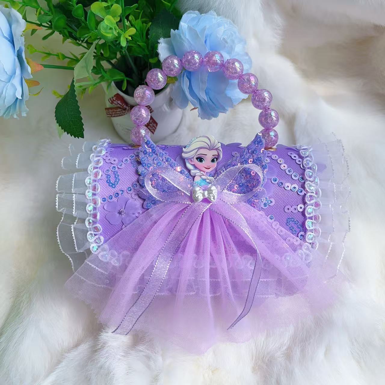 Bagos de hombro para niños primavera y verano frescos bolsos de perlas para niñas Aisha pequeña princesa bolsos de mochila de estilo extranjero