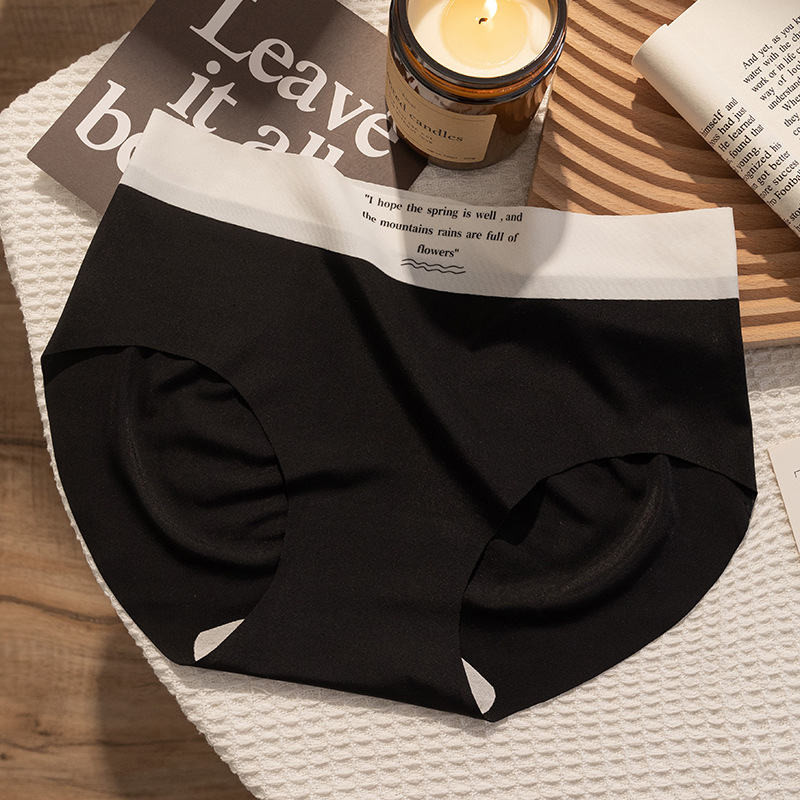 Yoga deportivo de seda de hielo sin costuras, nalgas de melocotón sin costuras, nalgas de seda de hielo sin costuras, bragas especiales de ciclismo en blanco y negro