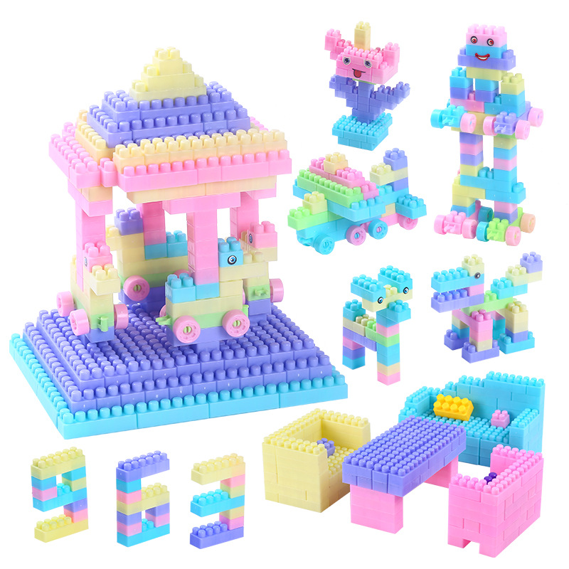 Kindergarten ensamblado bloques de construcción de partículas grandes juguetes educativos niños y niñas ensamblados DIY bloques de construcción de partículas pequeñas Juguetes