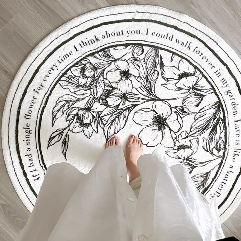 Alfombra redonda ins simple sala de estar dormitorio baño puerta antideslizante alfombra de Cachemira engrosada alfombra de la puerta