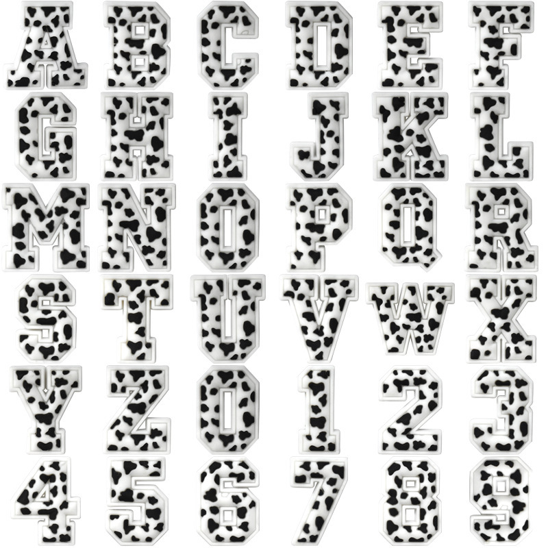 Black and White Leopard Print English Letters Flat Soft Rubber Patch Phone Case Clothing DIY Accessories Simple Pvc Accessories Black and White Leopard Print English Letters Flat Soft Rubber Patch Phone Case Clothing DIY Accessories Simple Pvc Accessories