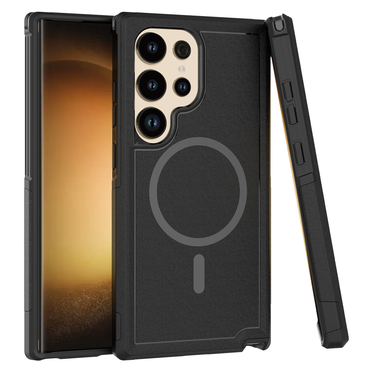 Punto aplicable Samsung S24 Ultra 2 en 1 funda para teléfono móvil con armadura Magsafe funda anticaída magnética SAM