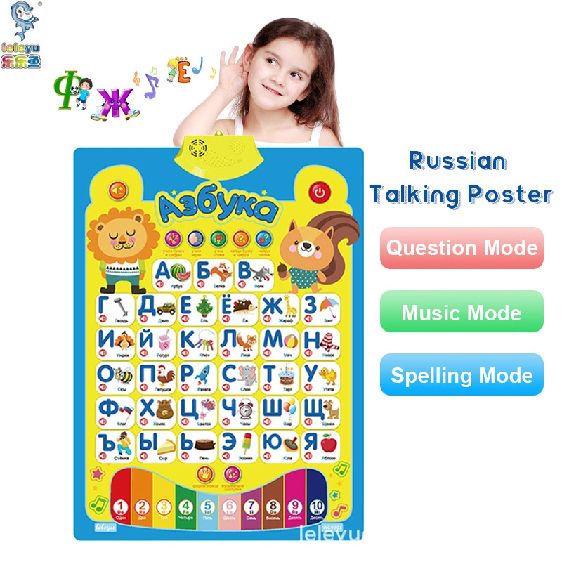 Внешняя торговля горячие продажи экспорт русские буквы аудио Настенная диаграмма развивающие игрушки весело экзамен дети обучение музыке