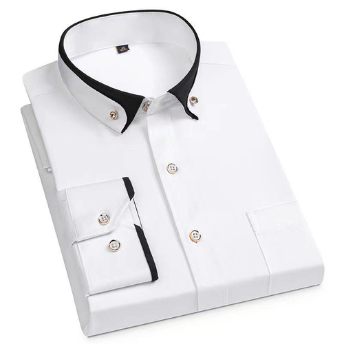 Business shirt long-sleeve men's shirt wrinkle-resistant four-way stretch button-down shirt men's long-sleeve