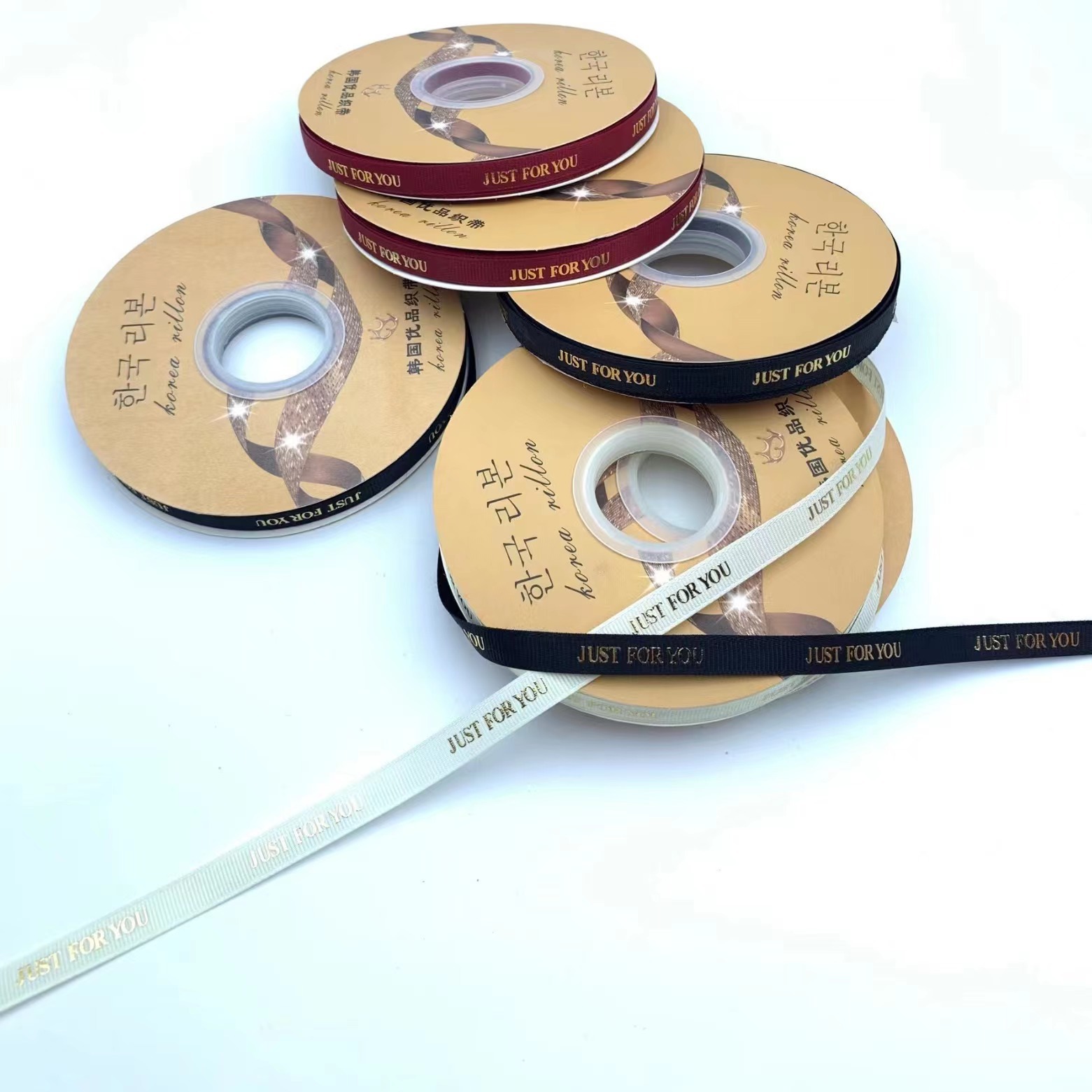 1cm inglés sólo para usted hilo dorado cinta flores regalo embalaje DIY cinta decorativa al por mayor