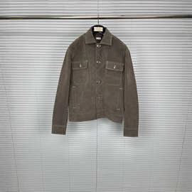 厂家直销秋冬季新款工装麂皮夹克外套宽松金属纽扣休闲时尚百搭款