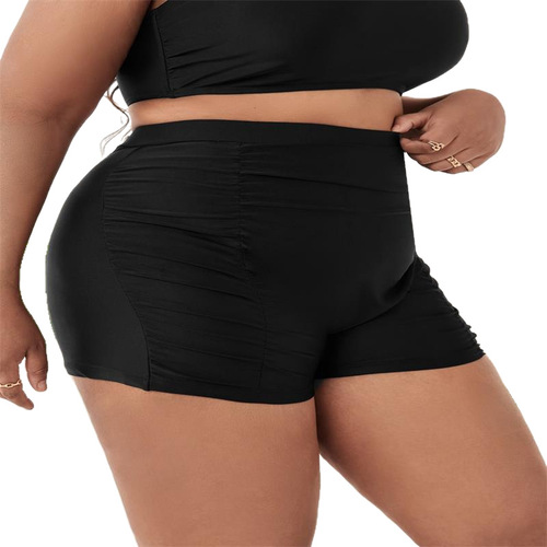 Cross-border swim trunks European and American single flat-bottomed women's swim trunks, anti-slip conservative sexy plus-size swimwear single bottom