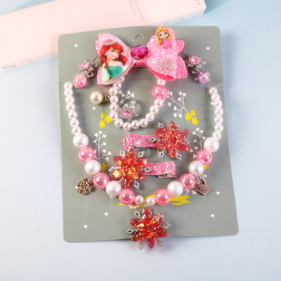 Frozen Necklace Set Princess Hair Accessories Gift Box Dance Class Performance Cross-border European and American Children's Jewelry Wholesale