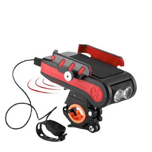 USB Rechargeable Bicycle Light Four-in-One Horn Lamp Holder Bracket Double Headlight Rechargeable and Rechargeable