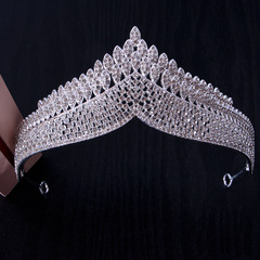 歐式跨境公主新娘合金皇冠 巴洛克熱銷滿鑽水鑽婚禮皇冠頭飾批發