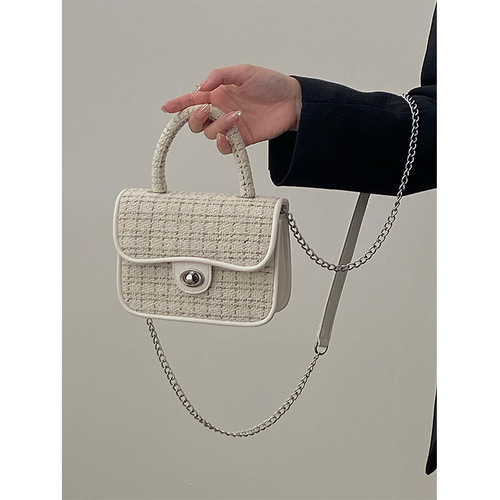 French niche design ins fashion handbag casual versatile diagonal chain bag small square bag women 2024 trendy