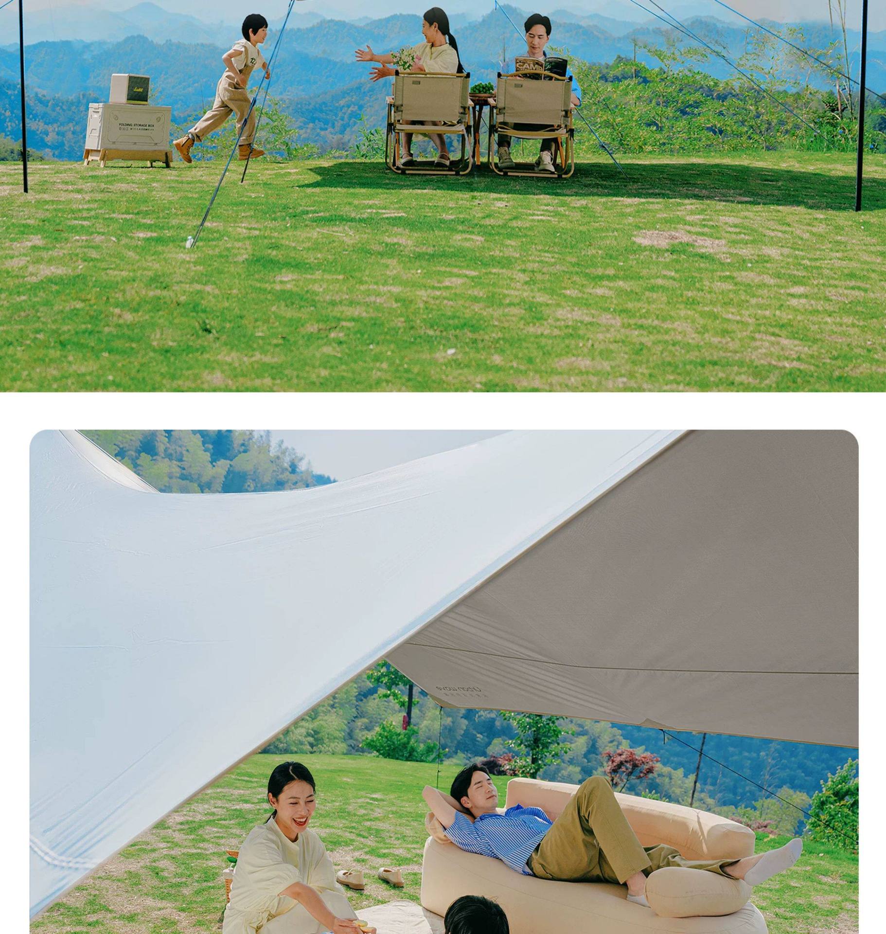 Canopy Tent Outdoor Camping Sunshade Portable Rainproof Hexagonal Tent Camping Equipment Camping Canopy