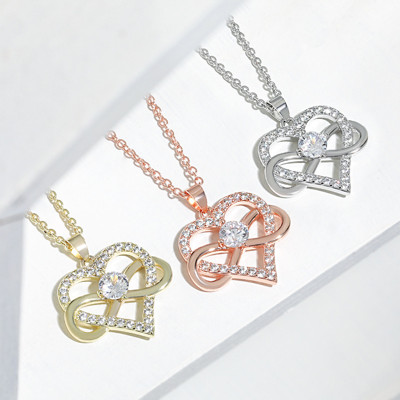 Men’s Infinity Symbol Pendant Necklace With Zircon In Silver_voghion.com