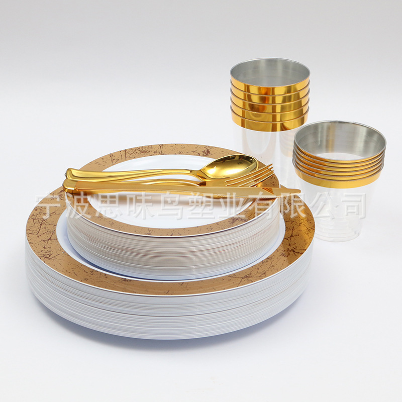 Factory wholesale disposable porcelain plate round plastic PS thickened fruit plate picnic banquet plate