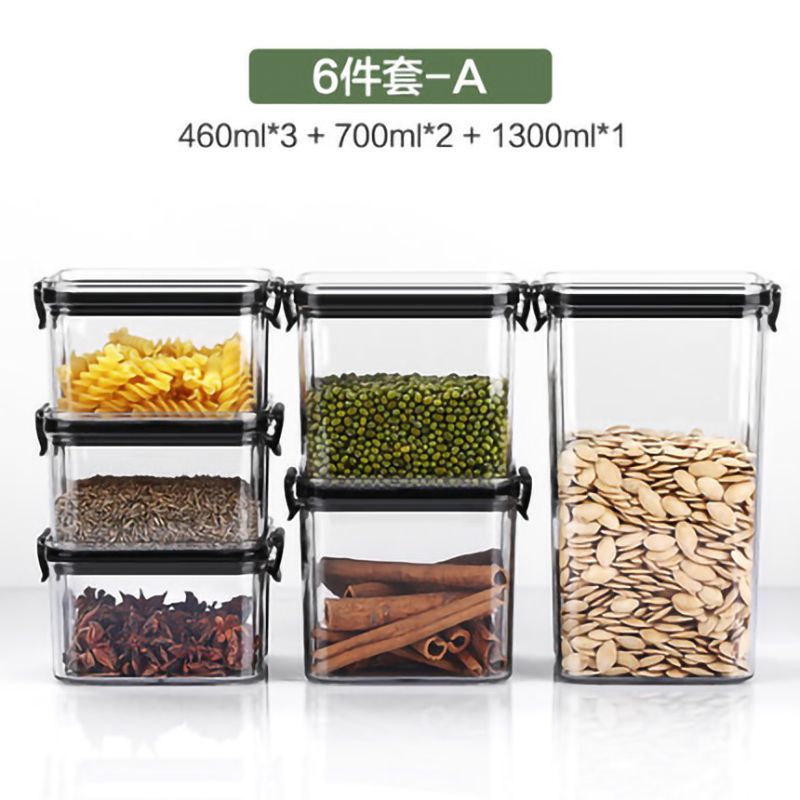 Tanque de sellado de cocina granos almacenamiento de granos tanque de plástico transparente caja de té snack tanque de almacenamiento de productos secos