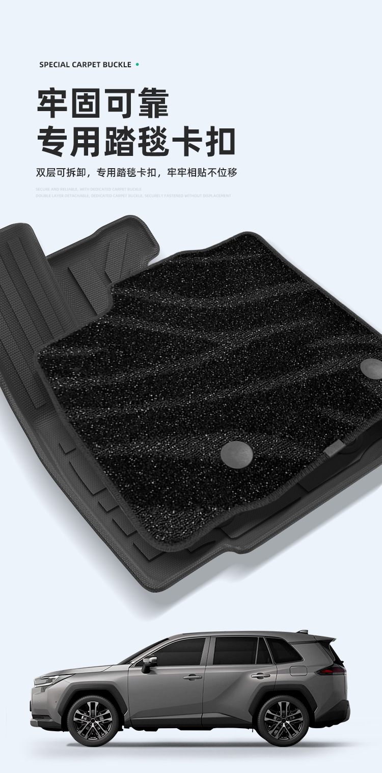 Suitable for 21-26 Models of Toyota Rav4 Rongfang Car Floor Mats, Custom-Made Tpe Floor Mats, Trunk Mat