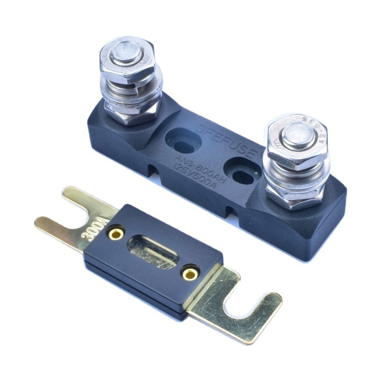 贡福耐高温汽车保险丝直流500A32V叉栓式平板保险丝盒防水