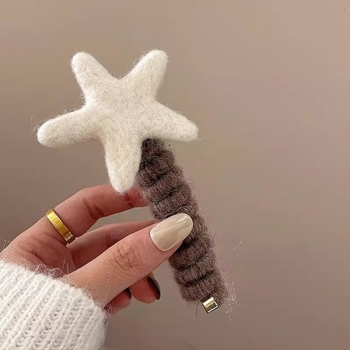 Autumn and winter felt cute straight-line braided phone cord hair ring for women, elastic, durable and not harmful to hair, internet celebrity braided hair artifact