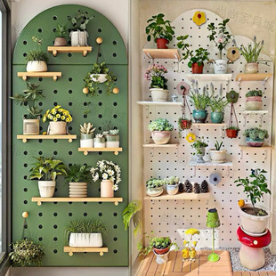 Solid Wood Perforated Entryway Wall Shelf, Entryway Partition Storage, Wall-Mounted Shelf, Wall Shelf for Cross-Border E-Commerce
