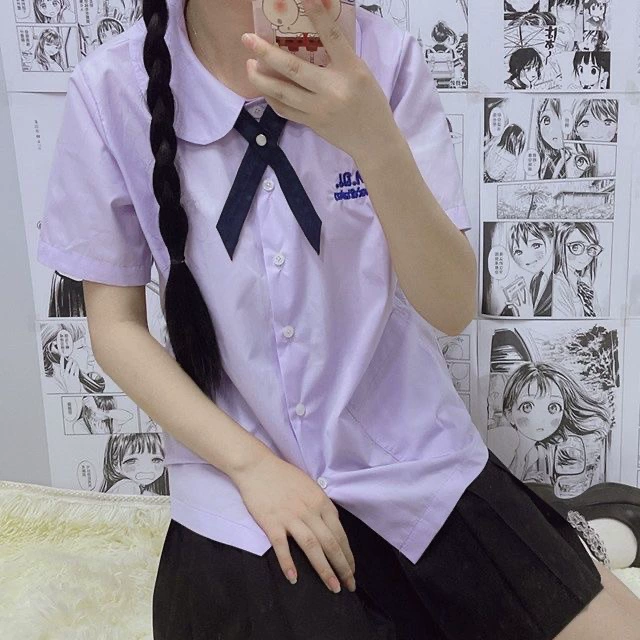 Униформа студента набор — рубашка с коротким рукавом и плисированная юбка, стиль Таиланд, размеры XS–4XL