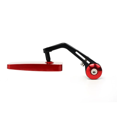 Motorcycle modified universal rearview mirror retro aluminum alloy spring breeze NK handlehold electric bicycle mirror (Motorcycle rearview mirror) - red-with-white-flat