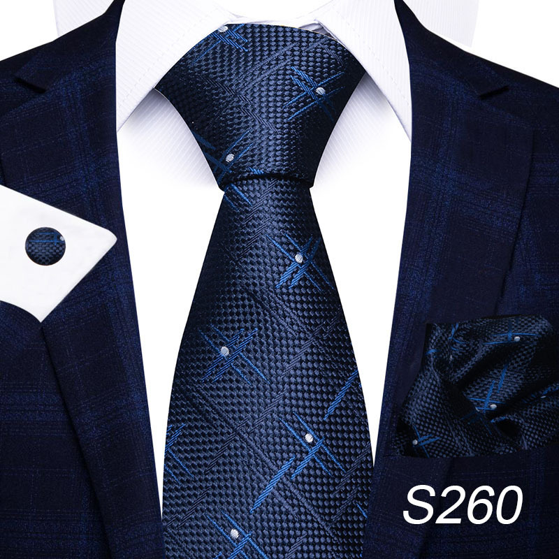 Simple Style Stripe Lattice Waves Polyester Yarn Men's Tie display picture 120