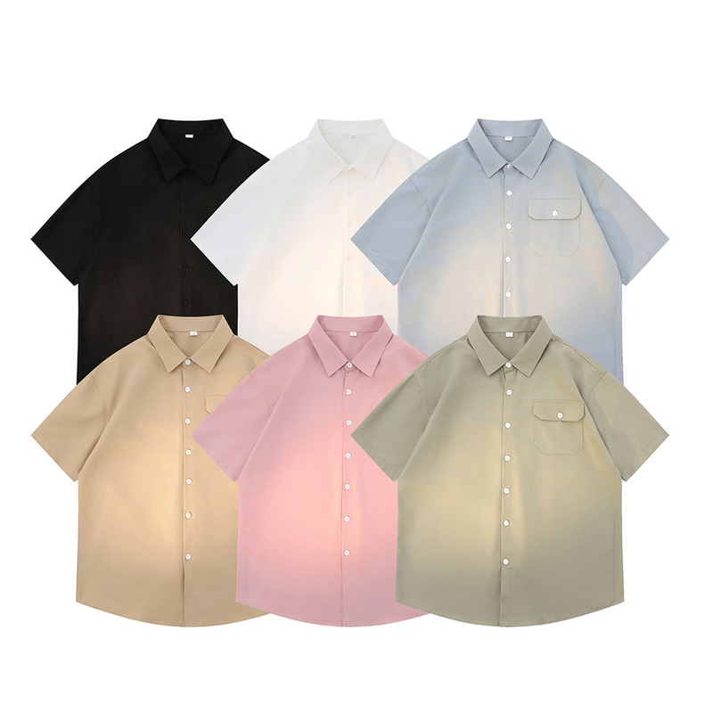 Japanese Tooling Long-sleeved Shirt Cross-border Foreign Trade Autumn Loose Solid Color Chest Pocket Shirt Men's Simple Cardigan