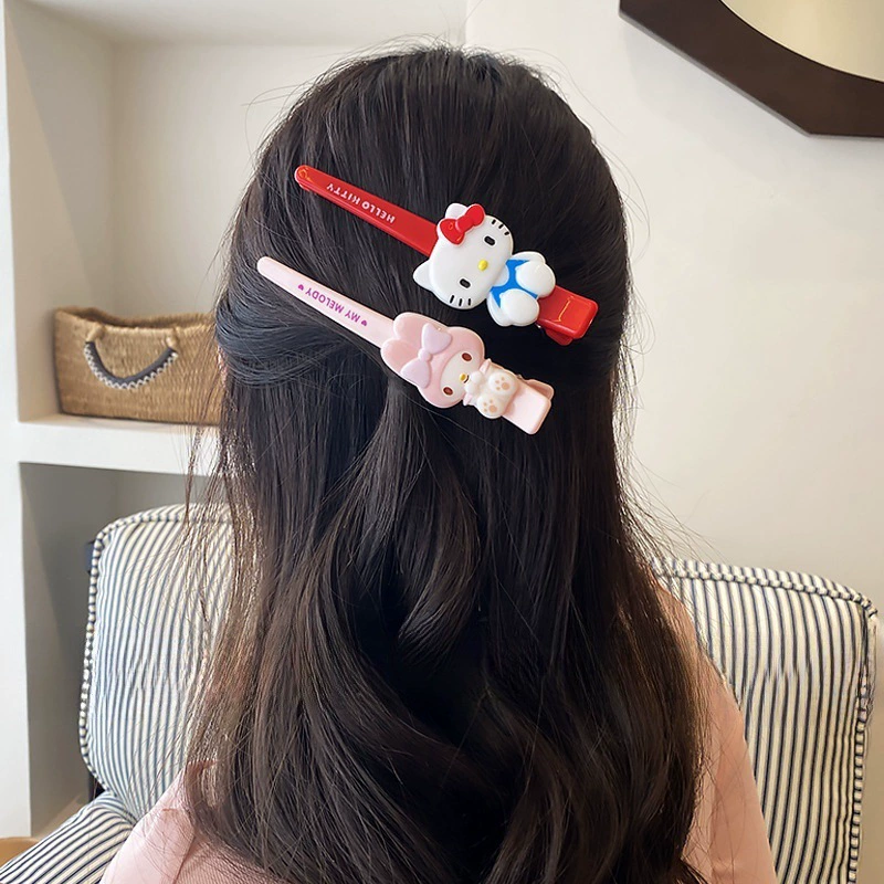  Hello kitty Hairpin One-Way Clip Cartoon Student Gift for Girls' Side Clip Headdress Bangle Clip