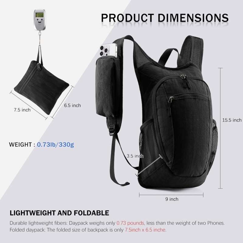 Mochila plegable ligera transfronteriza Mochila deportiva al aire libre Mochila de senderismo Mochila de ocio Mochila de hombro