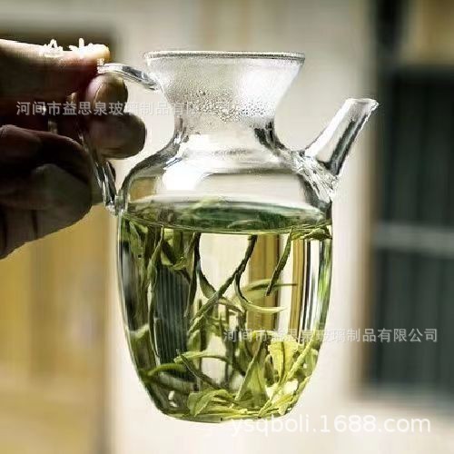 Imitation Song teapot small teapot high borosilicate teapot built-in filter tea water separation tea set small water injection green teapot