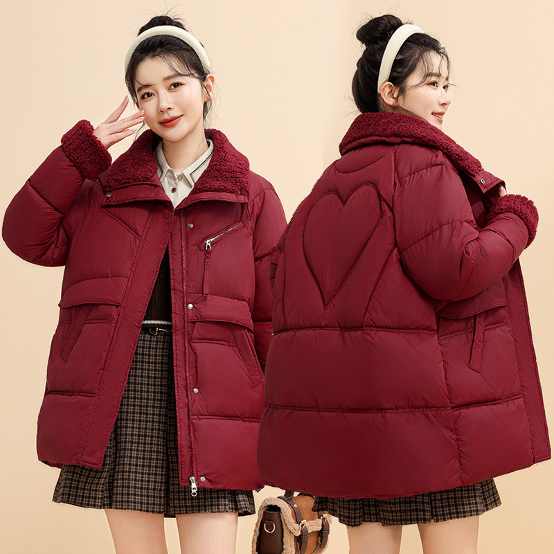 Europa y América ropa de algodón mujer 2025 invierno nuevo estilo de ropa de algodón coreana con capuchón grueso medio largo abrigo de pan suelto al por mayor image 4